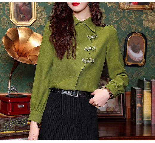 裁缝学苑AS424设计感盘扣不对称衬衫纸样女装新款长袖衬衣港风上衣样板 商品图2