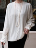 盛唐婧| 新中式真丝丝绒上衣-白色 商品缩略图6