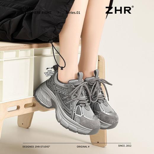 ZHR则则复古增高老爹鞋女春季新款柔软透气休闲鞋耐磨轻便运动鞋 商品图9