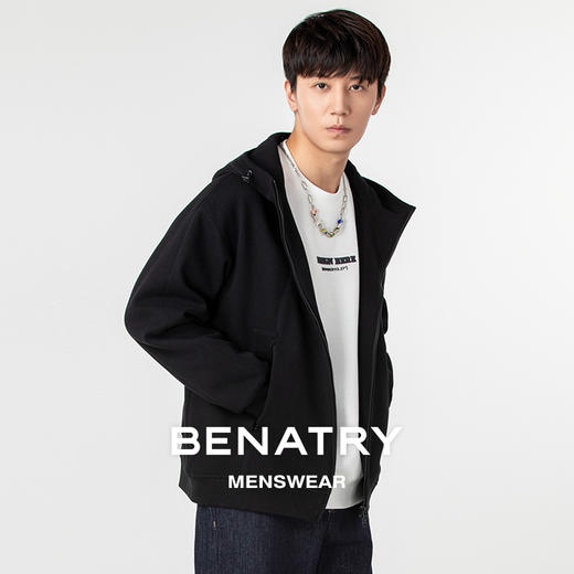 贝纳川时尚拉链男士休闲连帽外套ECP300007 商品图3
