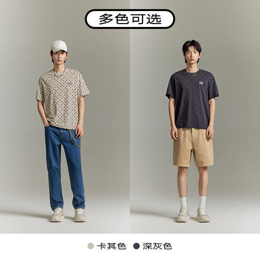 GXG男装  双色圆领短袖T恤时尚老花满印 夏季热卖T恤 商品图3