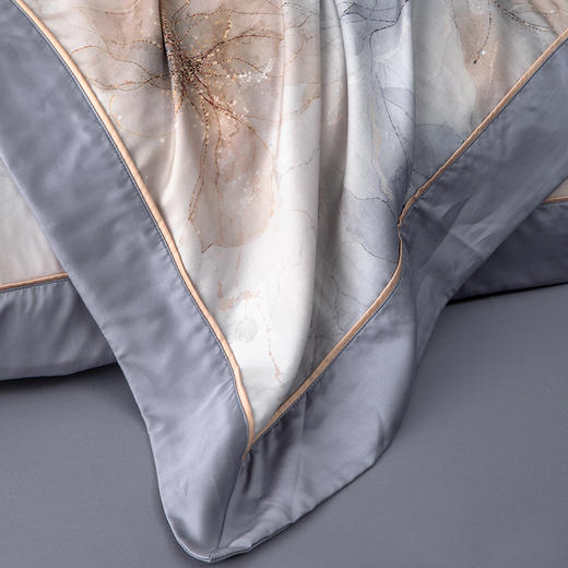 多喜爱 60S兰精天丝四件套-鎏光华彩【礼盒包装】 如梦丝滑 莹润如真丝 奥地利进口兰精天丝 拼边设计 专利床单 商品图7