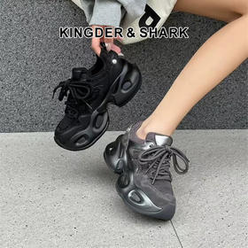 经典鲨女鞋2025年春季款时尚网状透气舒适显高跑步休闲老爹鞋KW13-517011