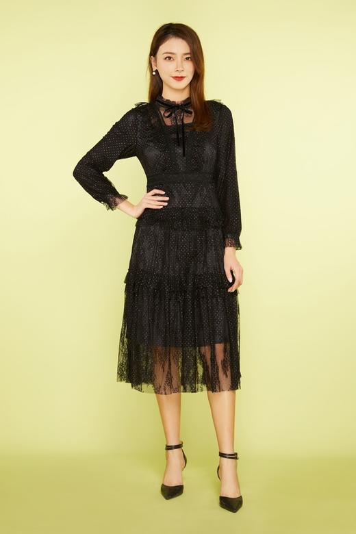 ELLA JADE 蕾丝波点收腰连衣裙 11479 商品图0