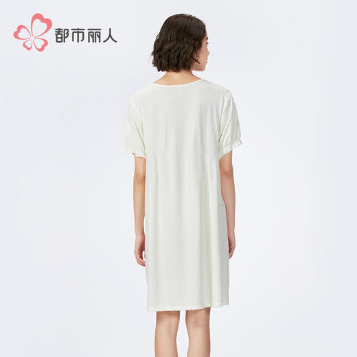 都市丽人女士正价棉质短袖裙薄针织提花生活家居短袖类LHH6E2 商品图3