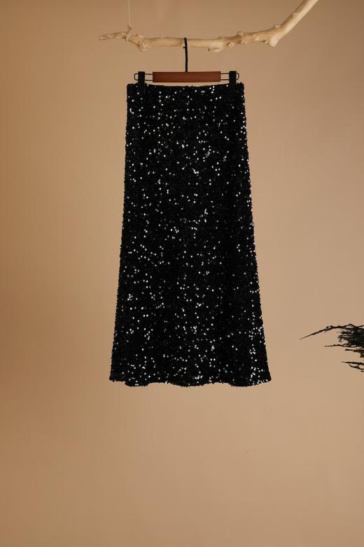 牡丹富贵竹亮片丝绒半裙 商品图2