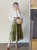 绿野仙踪 绿意盎然的佩斯利图案手工打条细致工艺大裙摆半身裙 牛油果绿 商品缩略图4