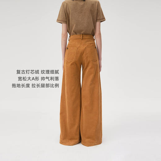lost in echo2024秋冬新款复古休闲多口袋灯芯绒阔腿香蕉直筒裤女 商品图1