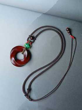 月圆几何°紫檀挂件挂链