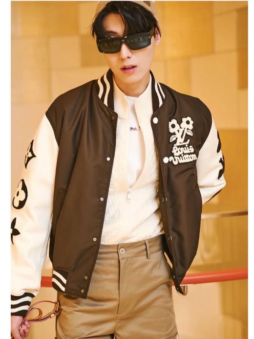 驴家 24fw Tyler秀款手臂老花卡其色棒球服棉服夹克 商品图8