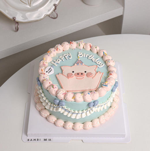 ins风 | 手绘猪猪裱花奶油蛋糕 商品图2