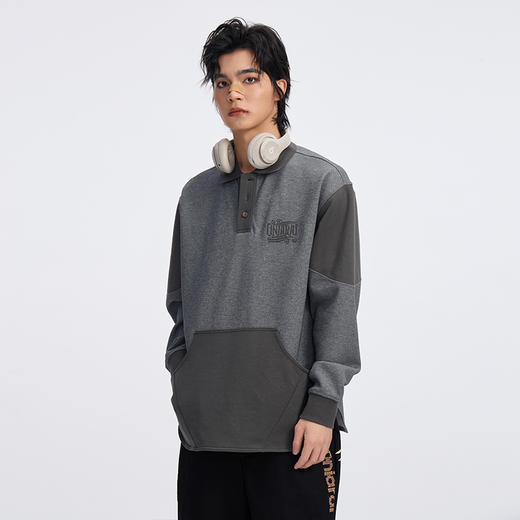 ONIARAI/鬼洗 石器时代自然环境长袖拼接宽松马球衫 A240011 商品图4