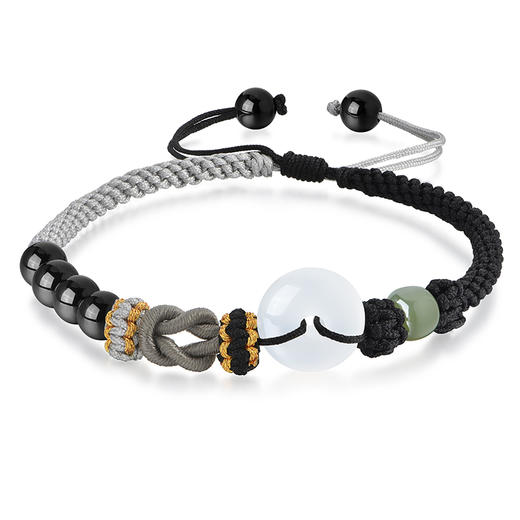 卡蒂罗/KADER 山盟海誓平安扣 新中式国风玉髓转运珠编织绳一对 甜蜜饰爱轻奢小众简约百搭 商品图3