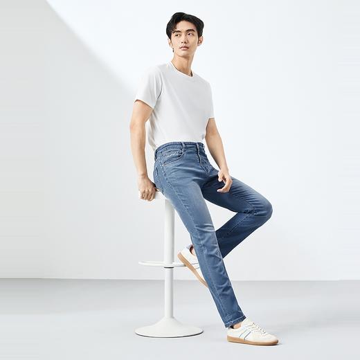 【含莱赛尔】柒牌弹力牛仔裤男2025春夏新款商务直筒耐磨水洗长裤128H72810 商品图3