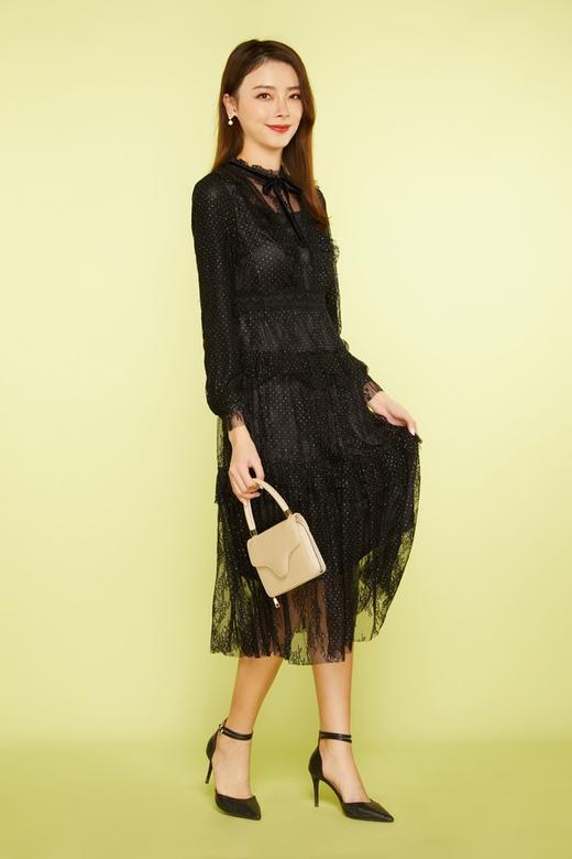 ELLA JADE 蕾丝波点收腰连衣裙 11479 商品图1