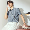 【高端系列】柒牌格纹提花短袖衬衫男士夏季新款时尚休闲弹力衬衣128A71720 商品缩略图2