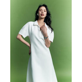初棉343616011-初棉收腰POLO连衣裙连衣裙