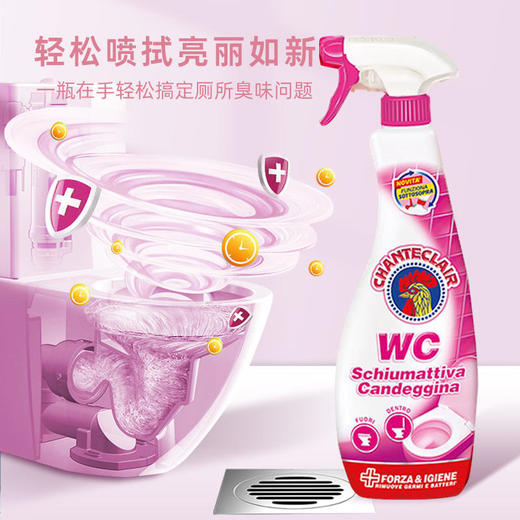 【一般贸易】大公鸡管家 马桶洁厕剂泡沫型625ml（粉色漂白款）*2瓶 商品图2