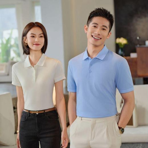 低碳长绒棉翻领短袖男女同款polo衫   HLS-GS82001 商品图3