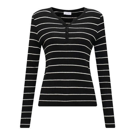 【2件9折】【Petit Bari】(多色)女士条纹针织羊毛衫懒人必备可机洗羊毛衫 商品图1