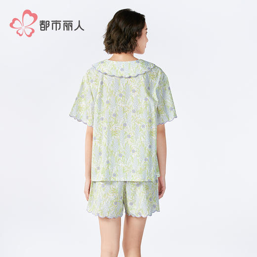 都市丽人女士梭织棉短袖套装薄梭织人棉亲情蜜语短袖类LHH9B7 商品图3