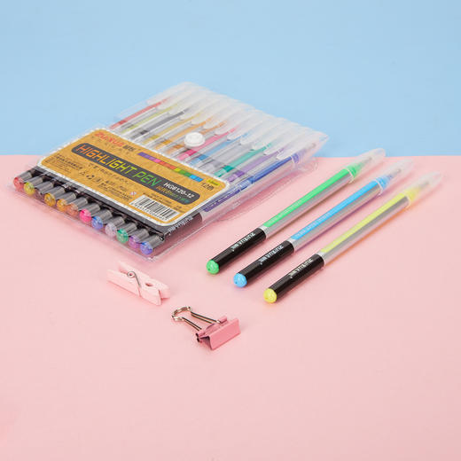 【多规格闪光笔套装】闪光荧光高光手账笔 学生划重点日记涂鸦绘画文具 开学季 商品图1