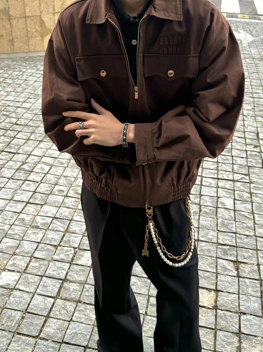 M家 24fw美拉德色水洗华达呢束腰夹克拉链外套 商品图0