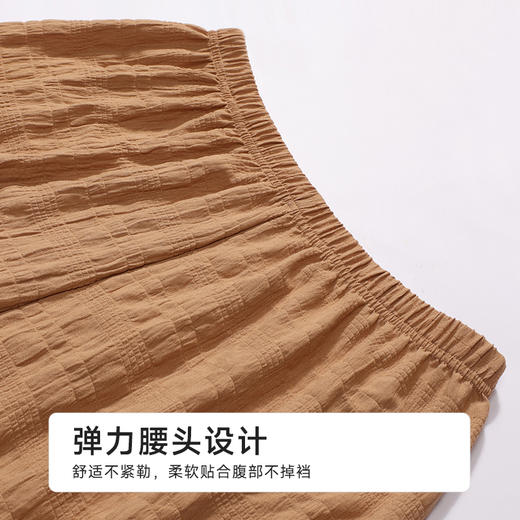 都市丽人女士梭织棉短袖套装薄梭织皱布提条生活家居短袖类LHH1E3 商品图8