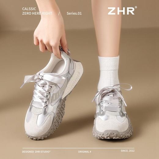 ZHR则则复古德训鞋女2025春季新款软底透气阿甘鞋百搭增高休闲鞋 商品图5