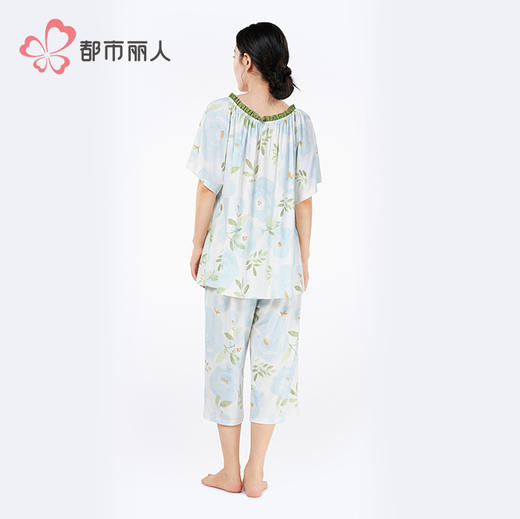 都市丽人女士正价棉质短袖套装薄抗皱绵好睡好眠短袖类LHH2C7 商品图3