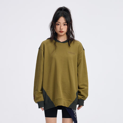 ONIARAI/鬼洗 史前部落织物印綉花拼布卫衣 A240012 商品图2