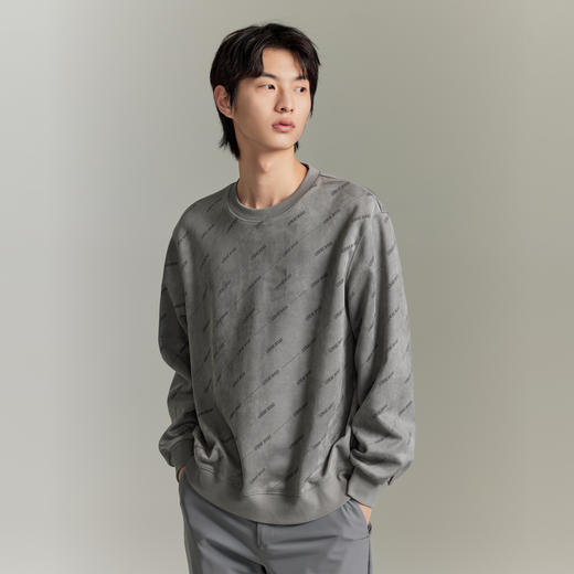 GXG男装  双色圆领满印字母休闲舒适挺阔卫衣时尚卫衣 GEX13114723 商品图2