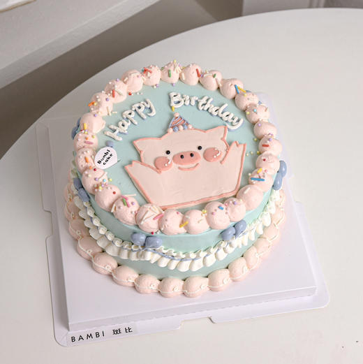 ins风 | 手绘猪猪裱花奶油蛋糕 商品图1