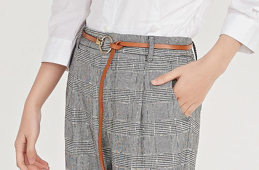 NUTS春季新品时尚经典黑白格长裤女211073058B 商品图5