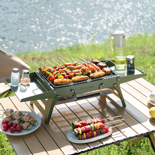 【自营】 外交官Diplomat 折叠碳烤炉 两侧储物伸缩烤网 三步开合 商品图1