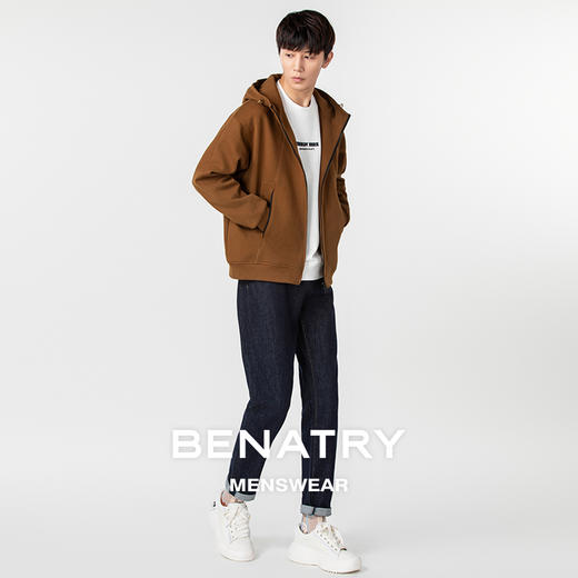 贝纳川时尚拉链男士休闲连帽外套ECP300007 商品图1