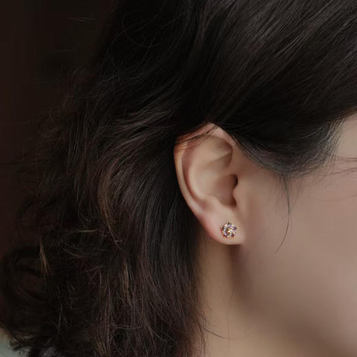 龢盒原创 糖果配色彩色宝石耳钉 商品图3