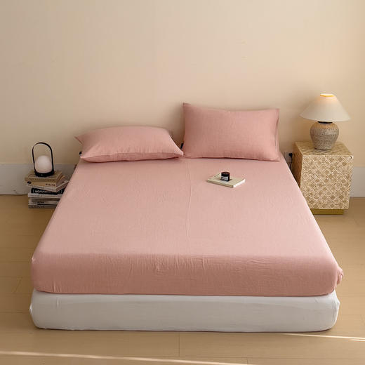 【出生婴幼儿可用】全棉色织提花有氧纱四件套 超柔软糯双层纱透气亲肤套件 商品图5