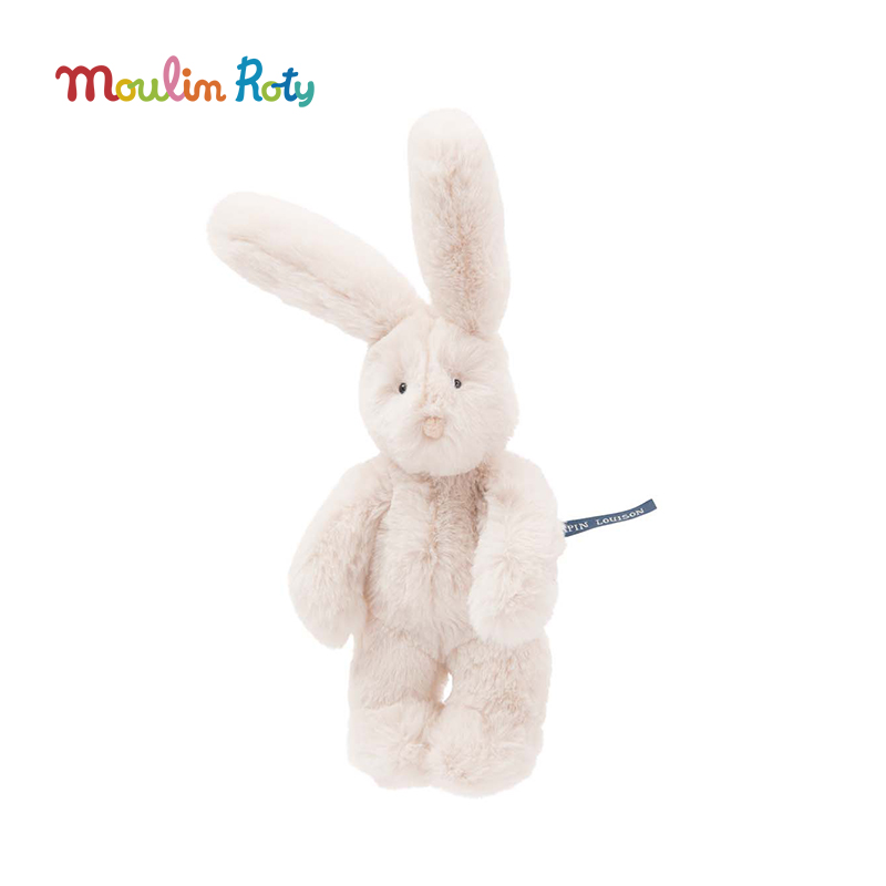 Moulin Roty 小号奶油色小兔 法式玩偶 适合年龄0岁+ 小熊阿瑟与小兔路易森系列 法国玩具 680031