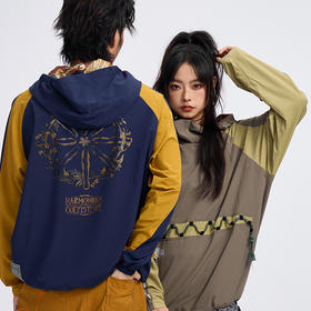 ONIARAI/鬼洗 和谐共处标语图腾撞色防紫外线套头衫 A240013