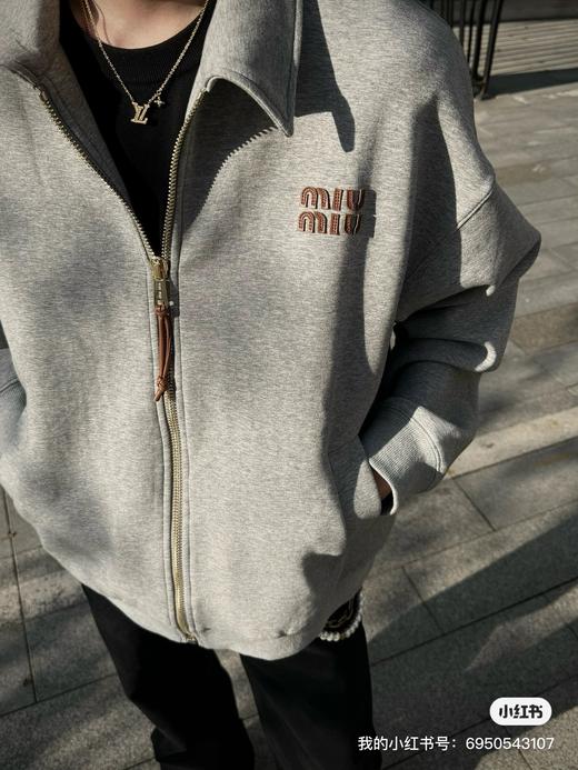 M家 24fw新款空气层针织皮标夹克 商品图4