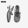 MIO米奥编织圆头凉鞋金属朋克风拼色时尚百搭女鞋M252226405 商品缩略图3