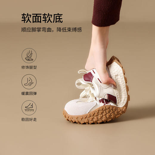 ZHR则则复古德训鞋女2025春季新款软底透气阿甘鞋百搭增高休闲鞋 商品图2
