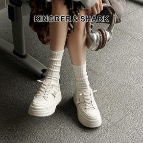 经典鲨女鞋2025年春季款韩版时尚平底舒适一脚蹬休闲鞋小白鞋KW160-517031