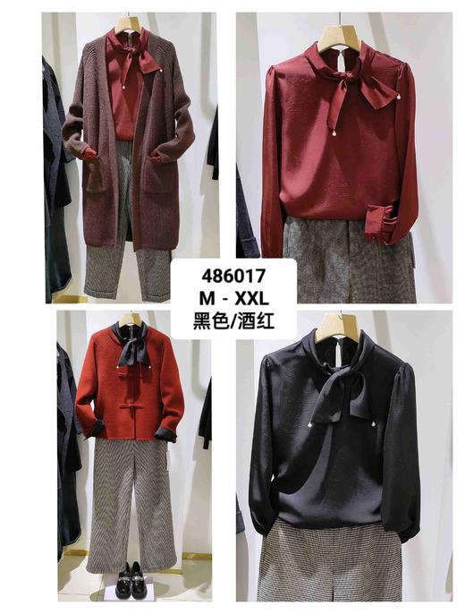 486017蝴蝶结套头衬衫 商品图4
