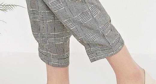 NUTS春季新品时尚经典黑白格长裤女211073058B 商品图9