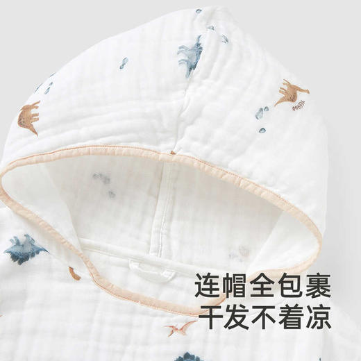 英氏婴童浴袍大尺寸纯棉吸水婴儿抗菌泡泡纱浴巾25年YMJYJ0R089A YMJYJ0R092A 商品图1