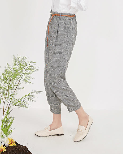 NUTS春季新品时尚经典黑白格长裤女211073058B 商品图2