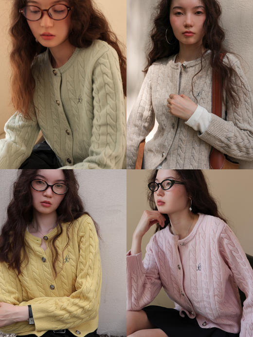 SUPERSCAPE素舶 口碑经典款 澳洲美利奴羊毛 绞花小个子针织开衫 商品图1