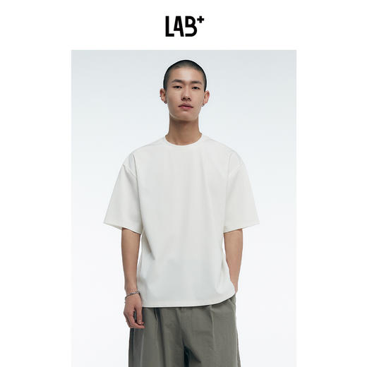 棉仓3431001002LAB+质感丝滑圆领直筒微宽松短袖 商品图0